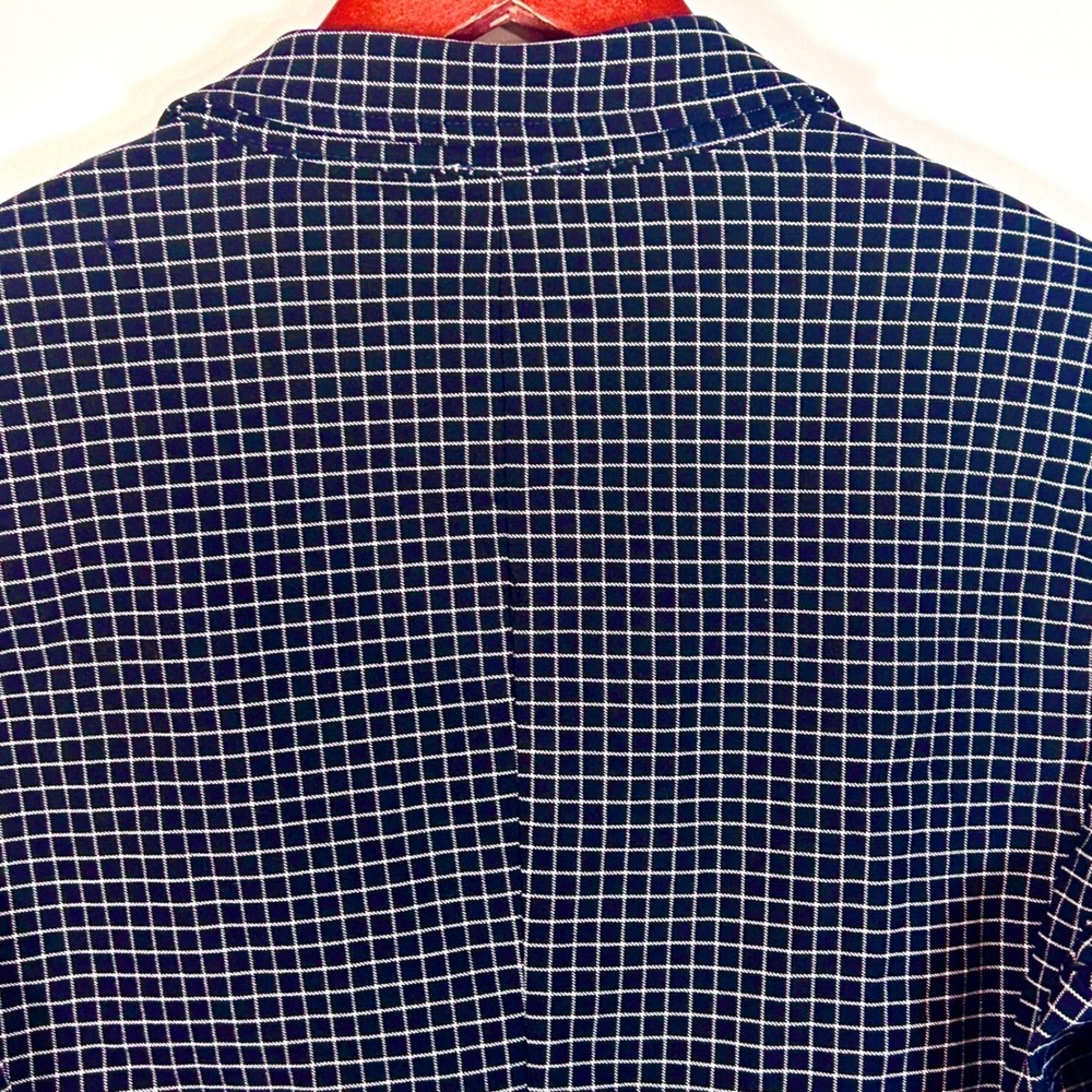 Anne Klein Blazer Jacket Women's Medium Navy Blue White Stretch 90s Office Siren - Picture 7 of 12